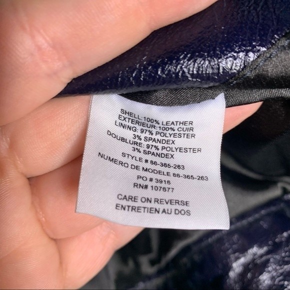 Alice + Olivia Navy Blue Vegan Leather Moto Jacket size Small - Picture 8 of 8